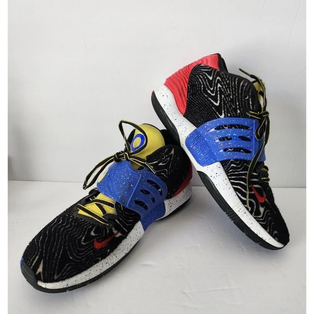 Men's Size 9.5 Nike KD 14 Pop Art Shoes Black-White-Yellow Strike CW3935-004